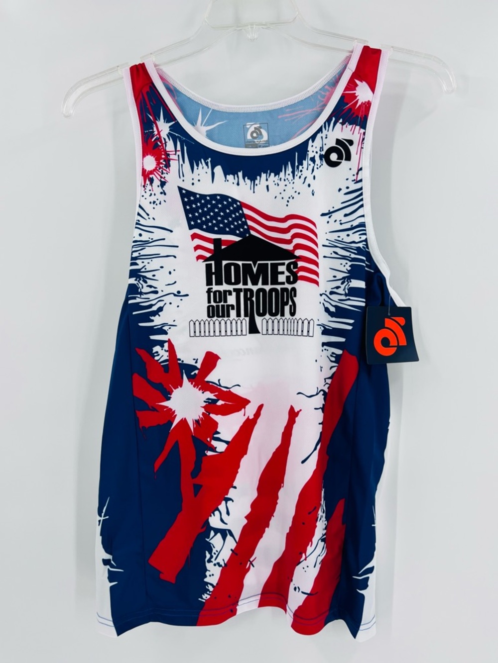 Champion system Homes for Our Troops Patriotic Red White Blue Tank Top - Picture 2 of 8